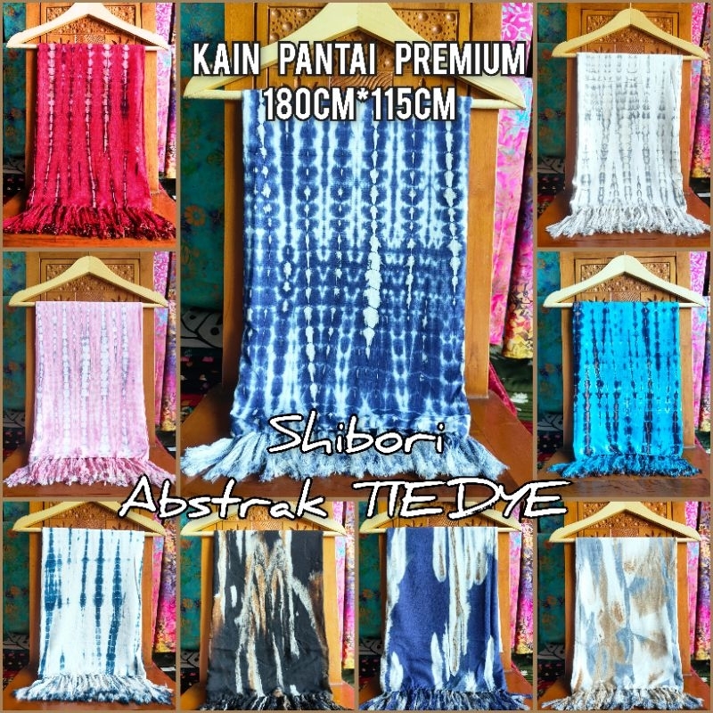KAIN PANTAI BALI TEBAL/SHIBORI IKAT ABSTRAK/BATIK BALI/RAYON PREMIUM