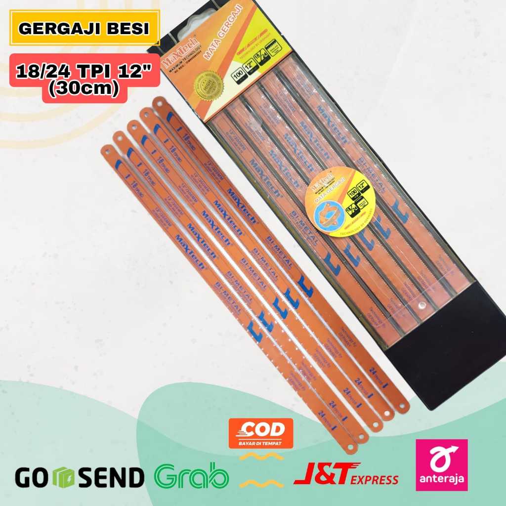 Mata Gergaji Besi Maxtech  18 TPI 12 Inch (30 cm) / Mata Graji pemotong besI