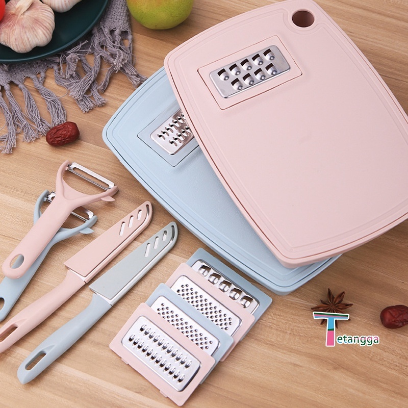 ✅7Pcs Pisau Set Parutan Multifungsi Alat Pemotong Sayuran Serbaguna Wortel Kentang Alat Potong