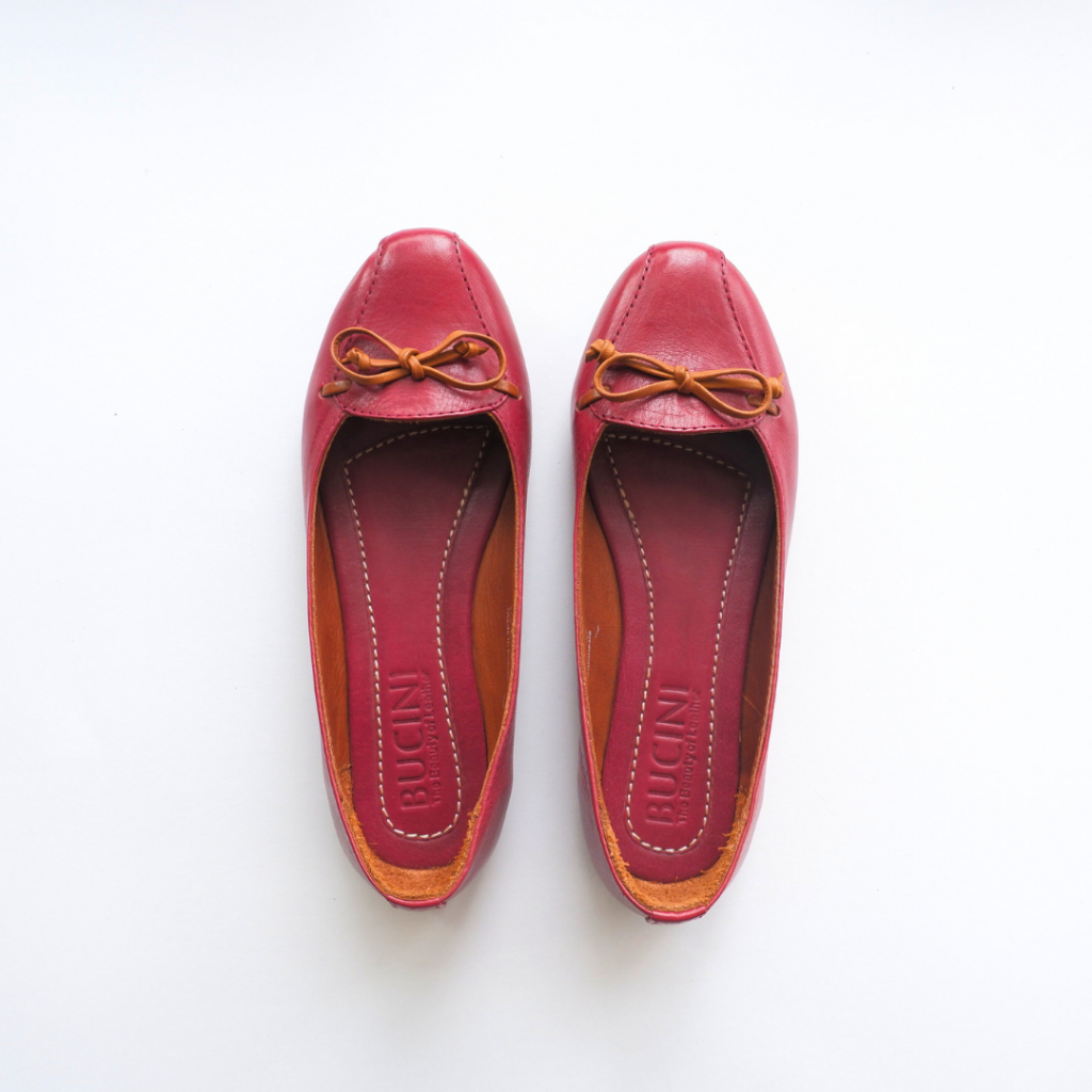Sepatu Flat Wanita Kulit Asli Premium | BUCINI GV 104 S Leather Flat Shoes