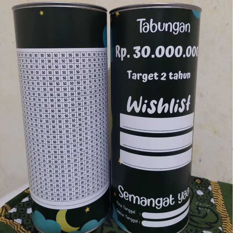 Celengan Target Permanen Jumbo 30 Juta 2 Tahun Pecahan 50k 20k 100k Buka Tutup Besar XXL