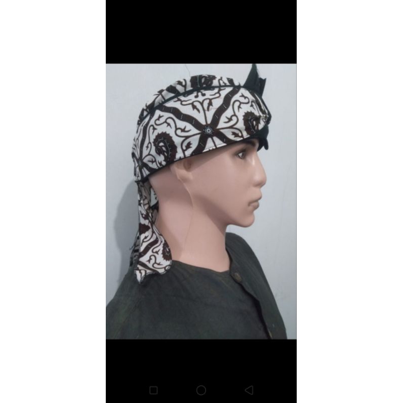 blangkon asli batik tulis