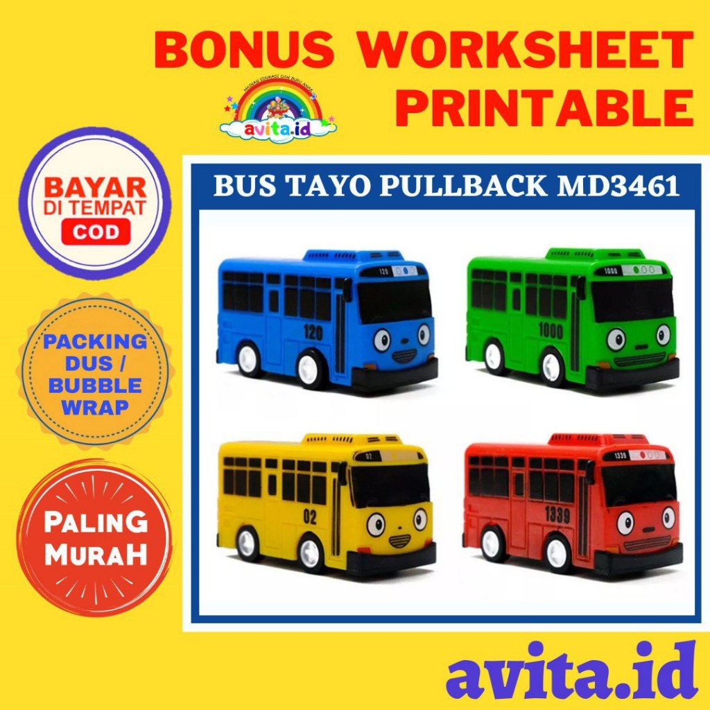 avita.id Mainan mobil TAYO SLIDING DOOR the little bus / mobil tayo / bis tayo pull back mainan mobi