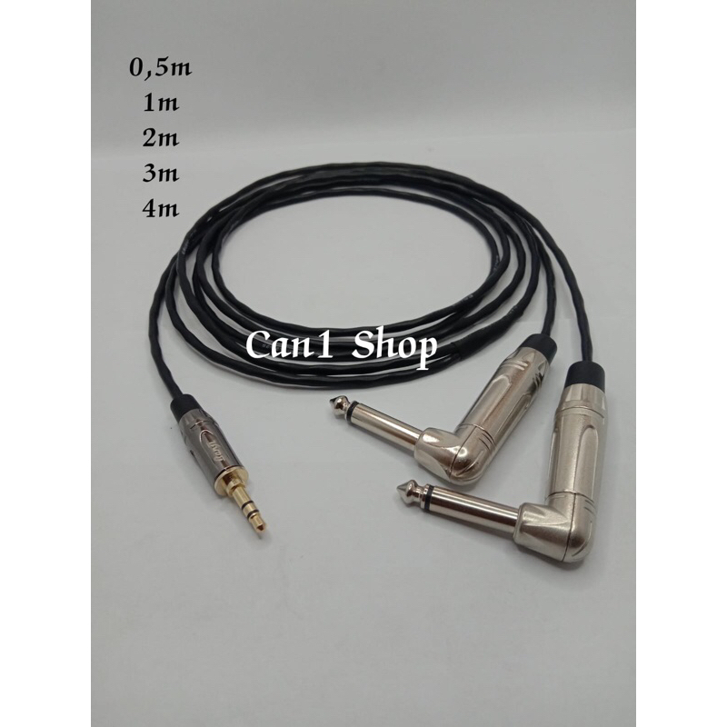 Kabel Mic Kcl Jack Mini stereo 077 To 2 Jack Akay Mono L 075 0,5mt s/d 25mt