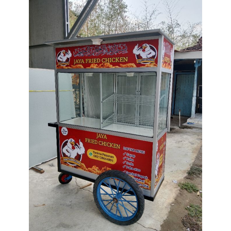 Gerobak Fried Chicken Aluminium Custom Gratis Ongkir