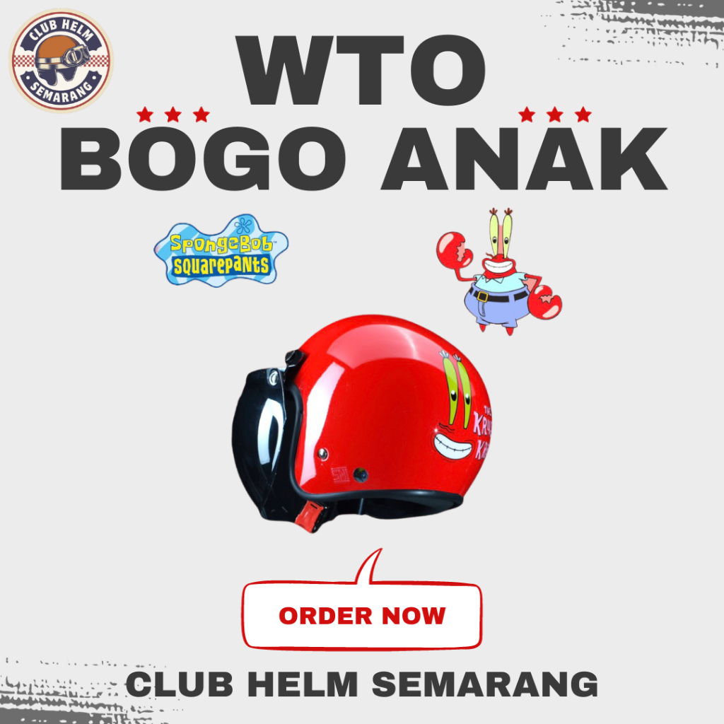 Helm Anak Retro Neo Spongebob Squarepants - Tuan Crab
