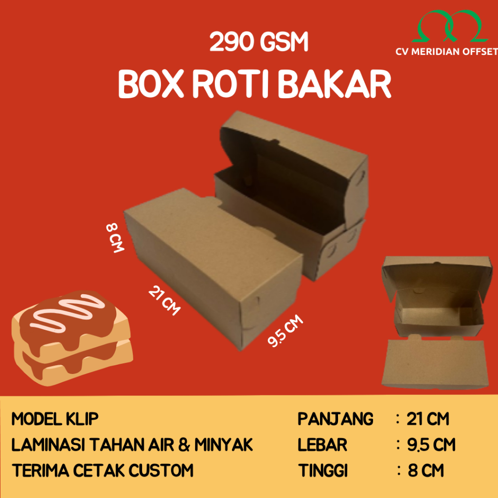 

Dus box kemasan roti bakar cemilan jajanan laminasi murah berkualitas