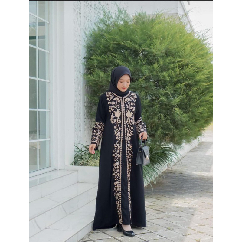 Abaya Bordir 212 ibu &amp; anak Gamis Arab Dress hitam