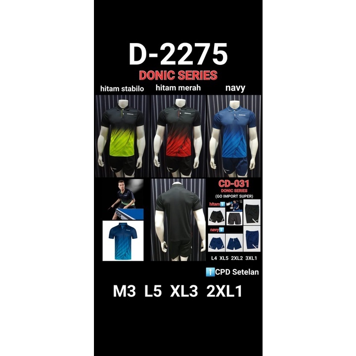 KAOS POLO TENIS MEJA / PINGPONG D2275 GRADE IMPORT DESIGN STYLISH / Bestseller