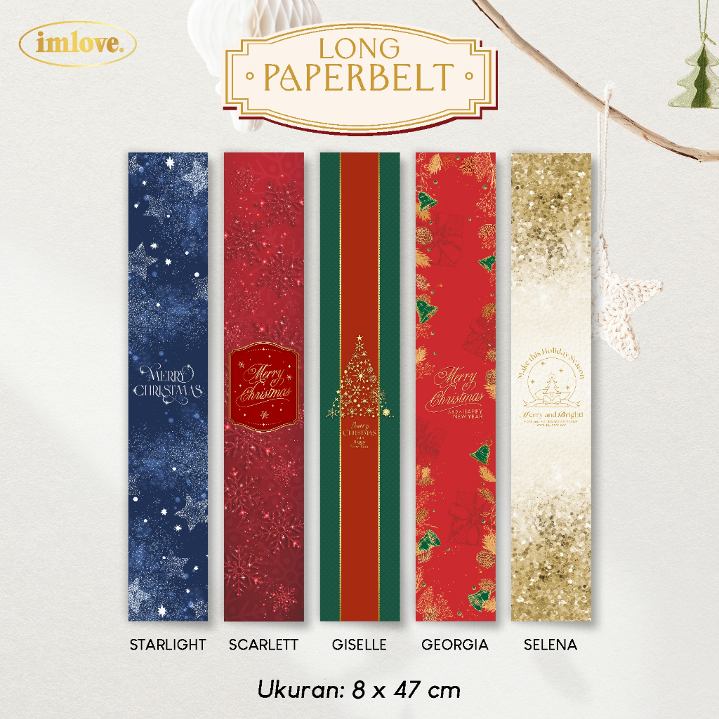 

[10 PCS] Long Paper Belt Natal Paperbelt Christmas Sleeve Label Hampers Souvenir Kado