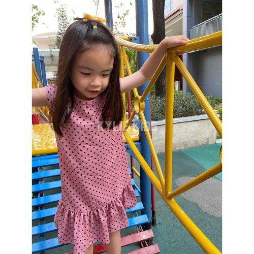Setelan Anak Perempuan Dress Motif Onde Bahan Voxy Kylie Kids SR09