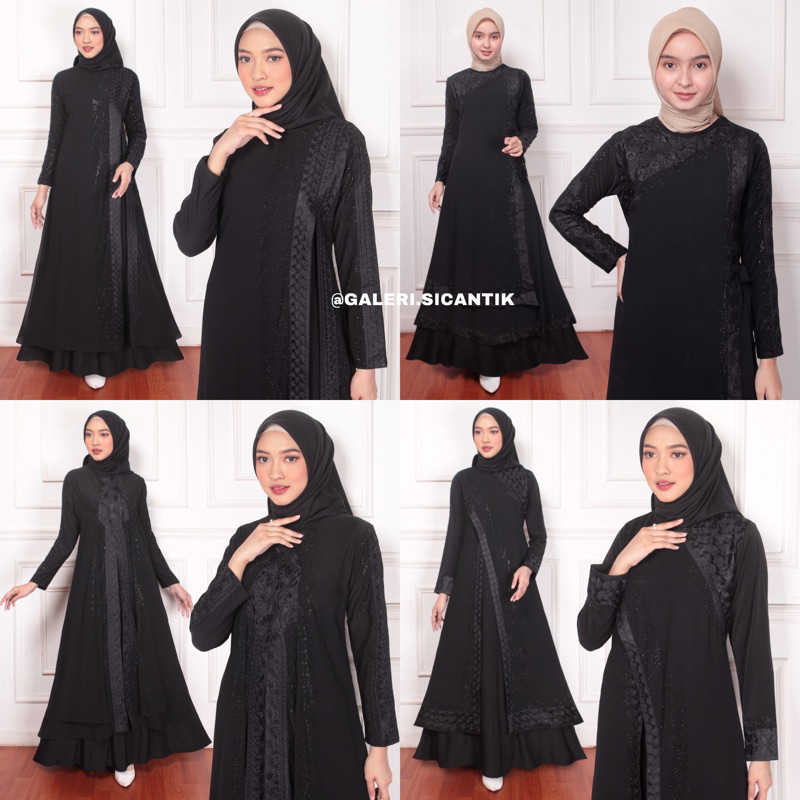 Gamis Abaya Hitam Turkey Gamis Dress Arab Terbaru - Abaya Turkey Hitam Polos by Galeri Sicantik