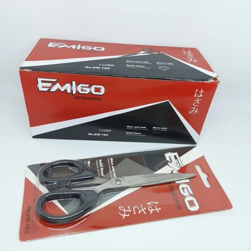 

1BOX GUNTING SEDANG SCISSORS EMIGO EM165 GROSIR Gunting P3k