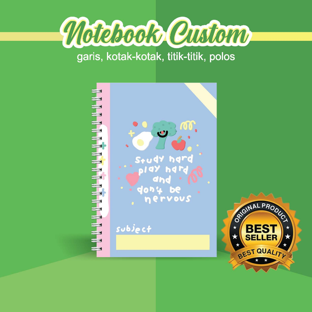 

NOTEBOOK A5 CUSTOM CATATAN/JURNAL BOOKPAPER GRID/KOTAK2#DOTTED/TITIK2#BLANK/POLOS