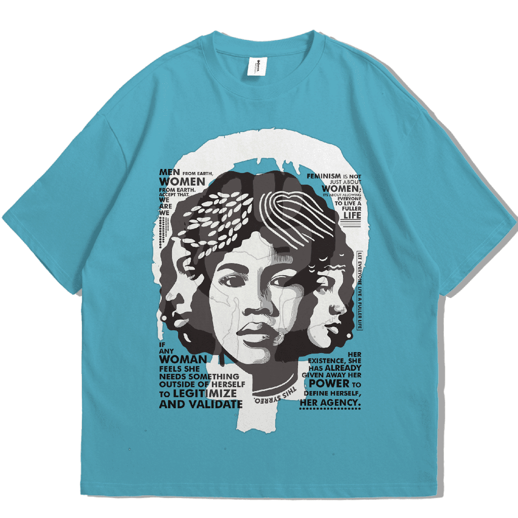 Kaos Distro Oversize Tshirt Feminisme Biru Kaos Vintage