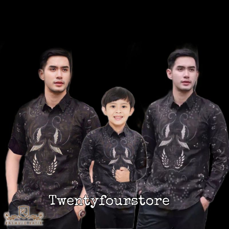 Batik couple ayah anak Couple ayah anak Laki-laki Batik Couple Kemeja batik anak lengan panjang Bati