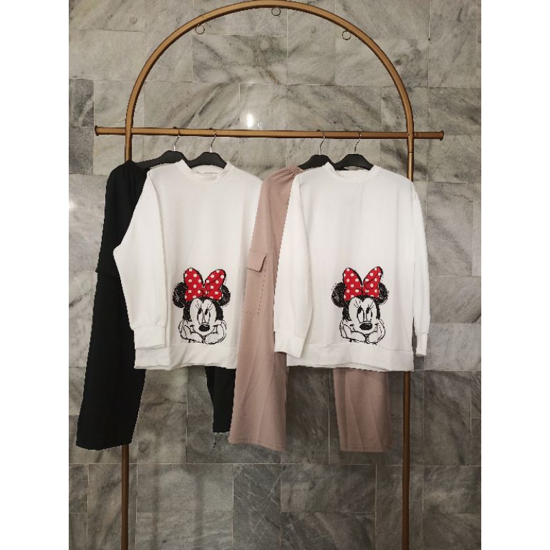 One Set Sijiso Mickey / Setcel Sijiso Mickey/ Setelan Celana Kaos Import