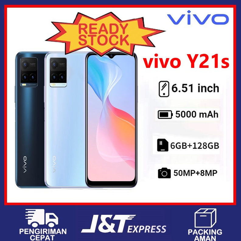 Model Baru☣HP VIVO Y21s/Y15s Ram 6/128GB Smartphone LET 6.51 inches Dual SIM 50MP+8MP Handphone