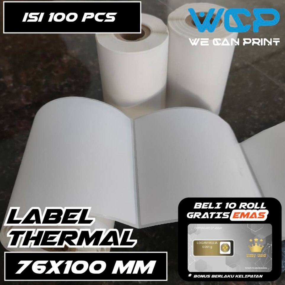 

➪➽✳✧ Label Thermal 76x100 mm 76 x 100 core 1/2 inch 80x100 - 80 x 100 isi 100 pcs