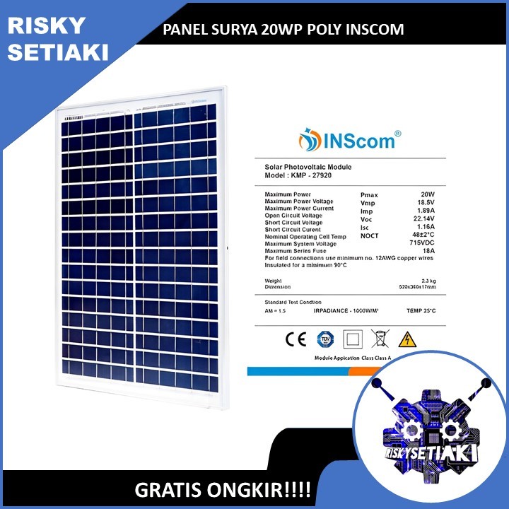 SOLAR PANEL 20W SOLAR CELL 20WATT PANEL SURYA 20WP POLY INSCOM