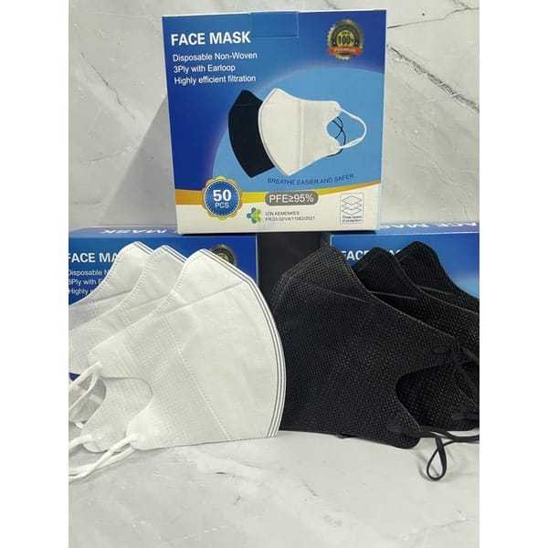 Masker duckbill  Hitam Putih isi 50 FaceMask/MASKER DUCKBILL HITAM/MASKER DUCKBILL PUTIH/masker duck