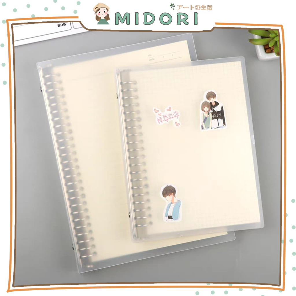 

[MIDORI] 26 RING BINDER DOVE B5 Transparant Cover Binder Matte Notebook Aesthetic - E0055