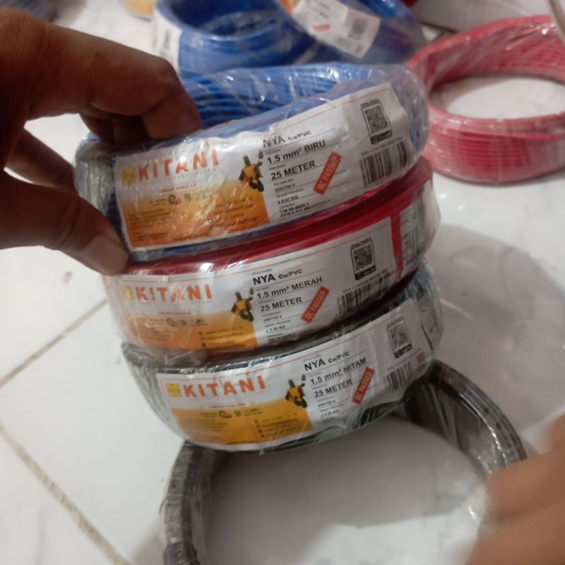 kabel NYA kitani 25 meter Kabel Listrik engkel tunggal kawat tembaga