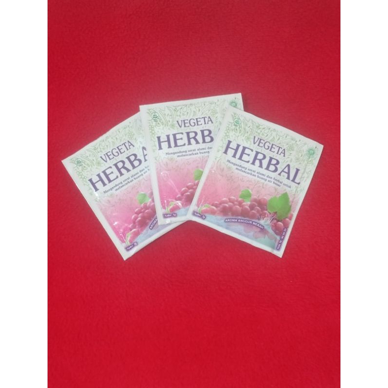 

Vegeta Herbal Aroma Anggur Merah Sachet 5 gr / Mengandung Serat Alami / Melancarkan Buang Air Besar