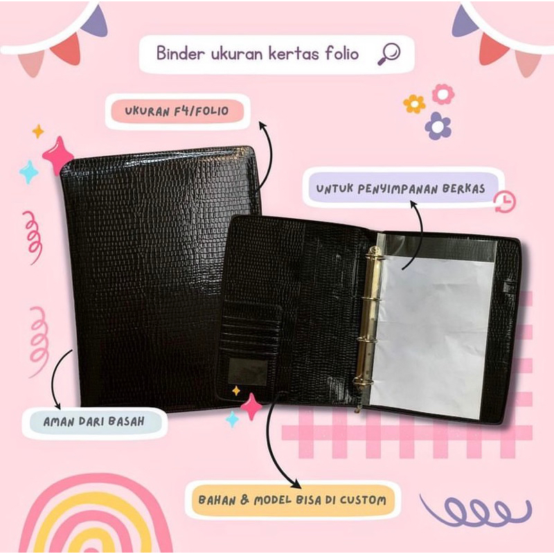 

Document Keeper Binder Penyimpanan Berkas Premium Croco Ukuran A4 F4 Folio Ring 4