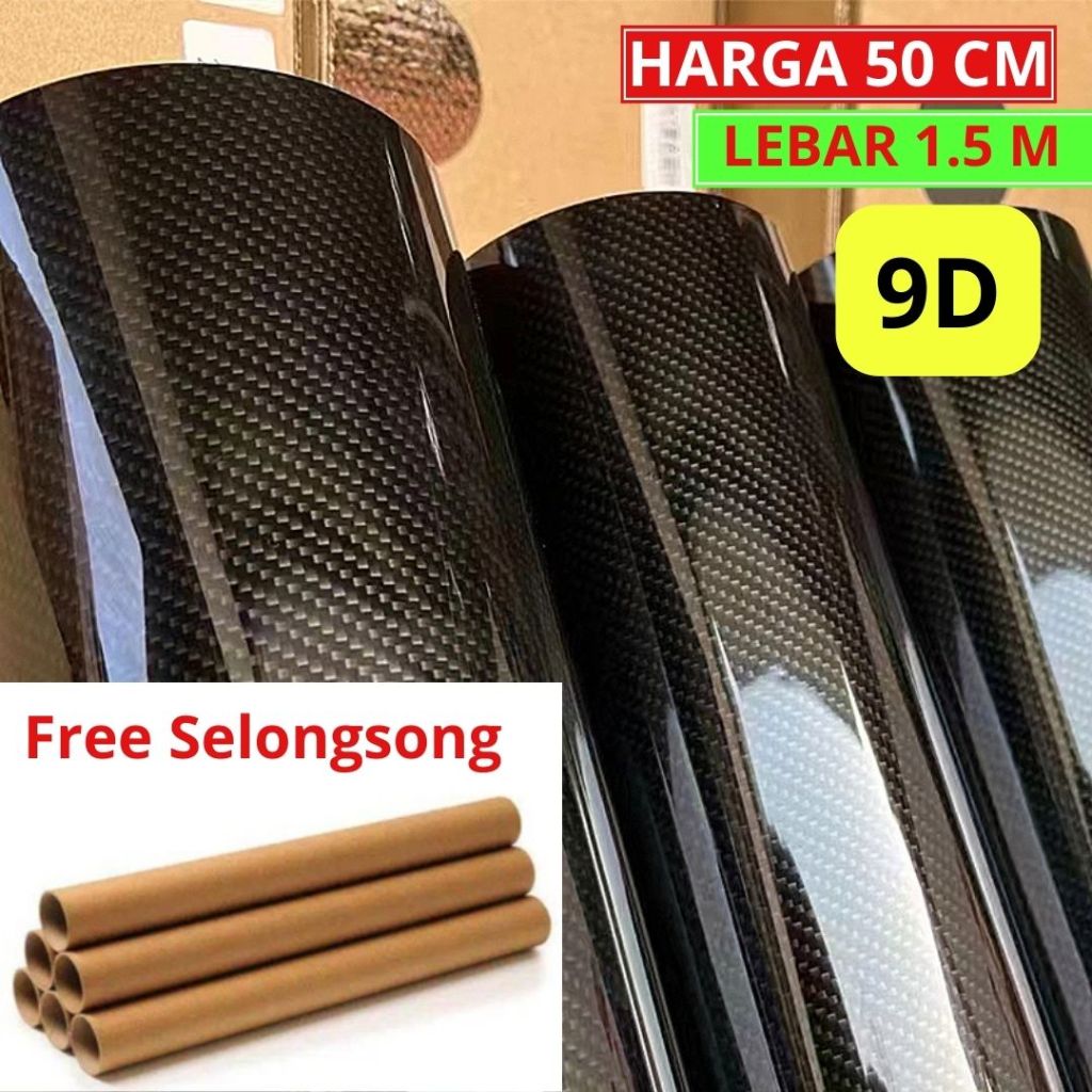 Sticker Decal Carbon PET 3D 5D 7D 9D Skotlet Motor Mobil Lebar 1.5 m