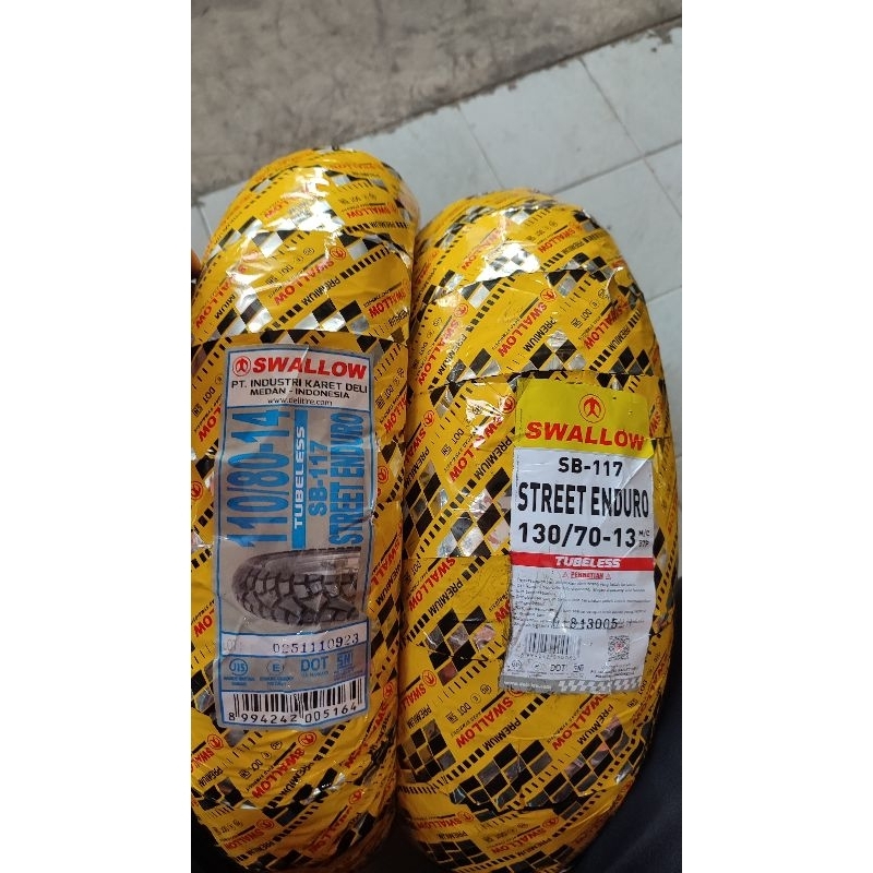 ( PAKET 2 BAN RING 13/14 ) HONDA ADV,PCX 160 SWALLOW STREET ENDURO 110/80-14 & 130/70-13 TUBLES SB 1
