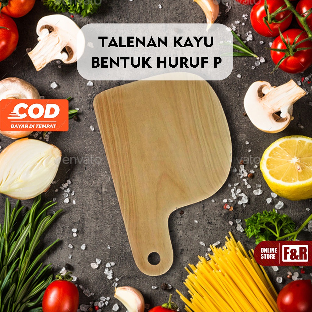 Talenan Kayu Pinus Premium Food Grade Talenan Serbaguna Huruf P Home Dekor Hiasan Dinding Perlengkapan Rumah