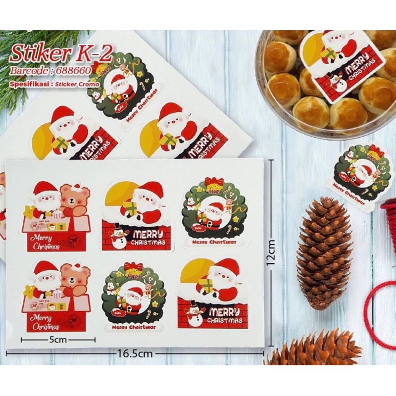 

STICKER TOPLES MERRY XMAS K - 2 ISI 10 LEMBAR