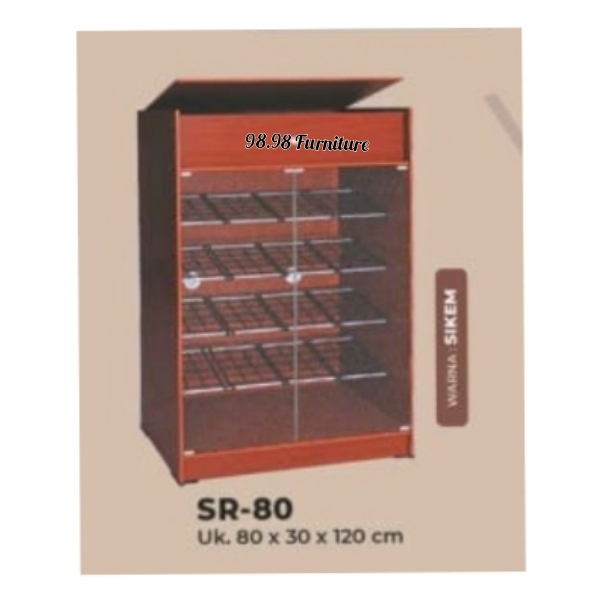 Lemari Sepatu 4 Tingkat - Rak Sepatu Murah - Lemari Sepatu Pintu Kaca SR120 Medan