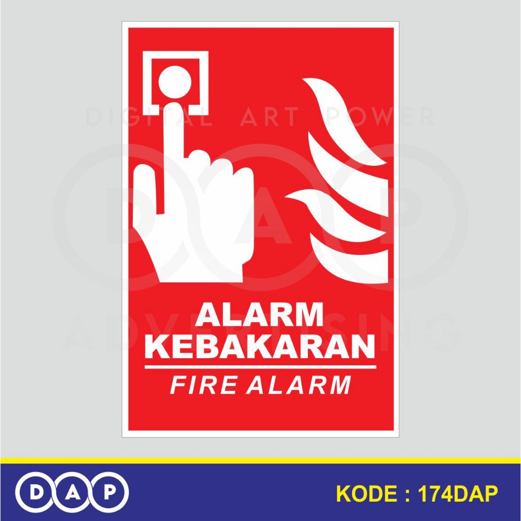 

174 - STIKER ALARM KEBAKARAN - 10 x 15 CM - VYNIL - TERBAIK