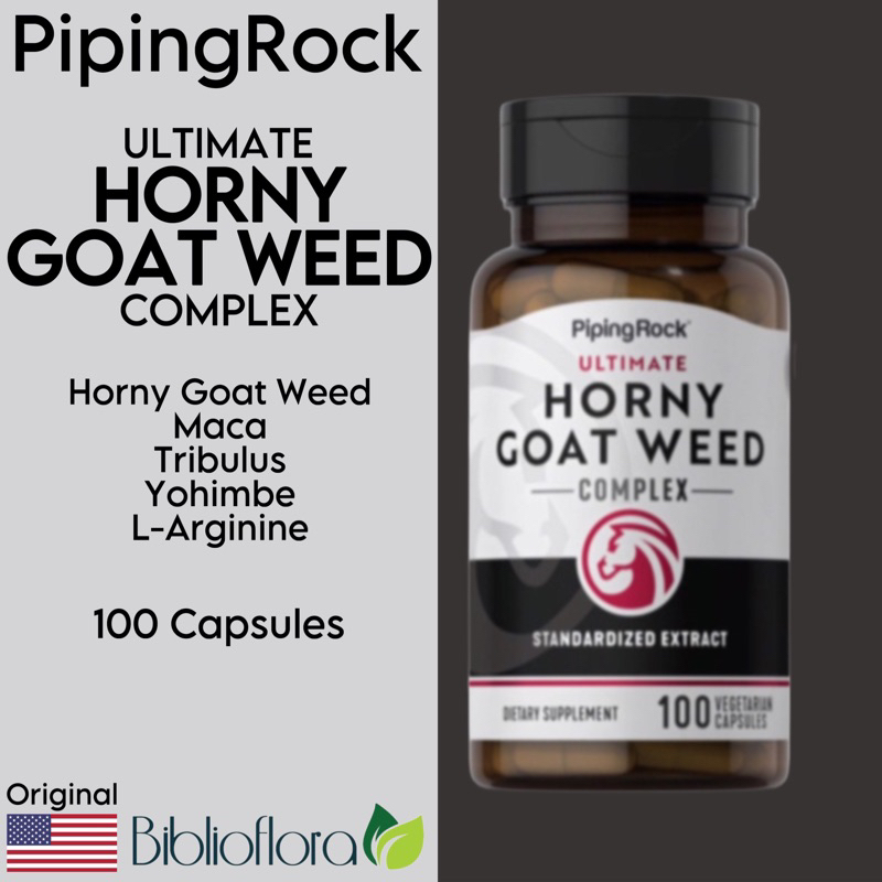 Piping Rock Horny Goat Weed Complex 100 Capsules Maca Tribulus Yohimbe