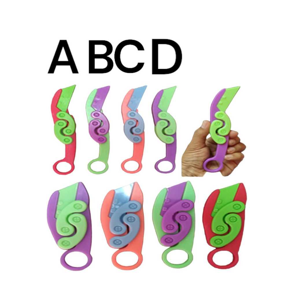 Mainan Pisau Lobak Wortel Gravity Knife Butterfly Knife Stress Relief