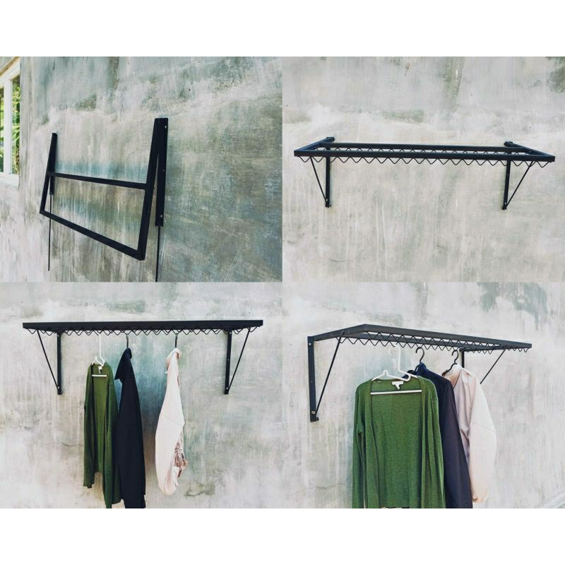 Tempat jemuran baju gantung/tempel dinding