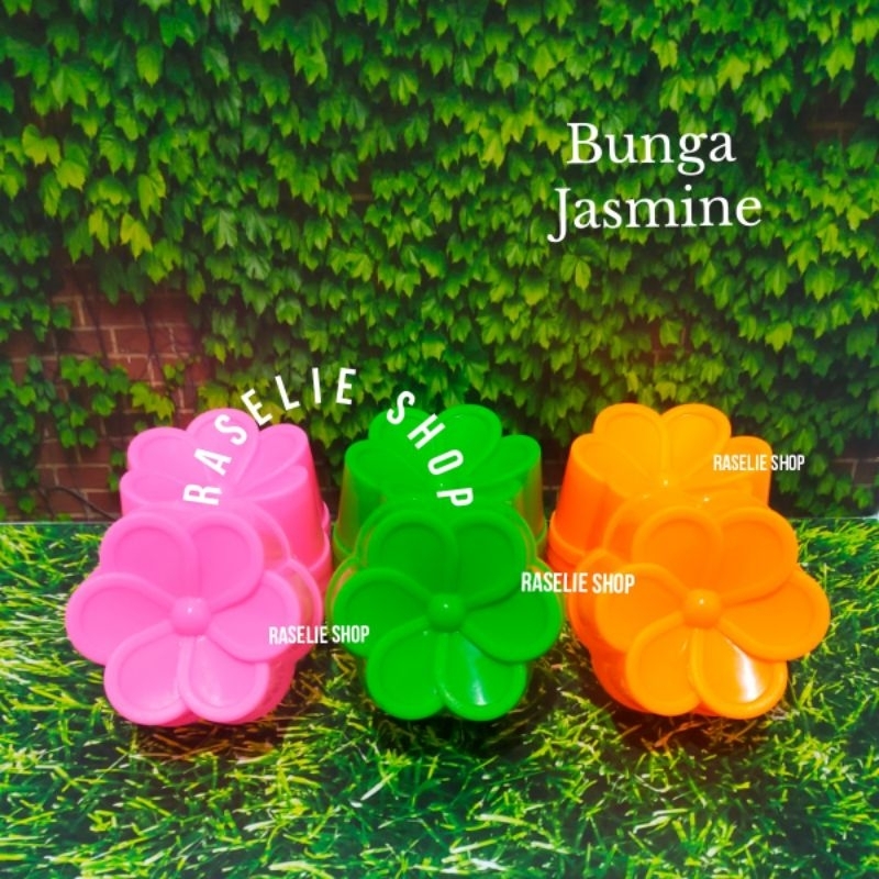 Set 12pcs Cetakan Plastik Jasmin Puding Agar Bolu Kukus Bunga Jasmine Kamboja Putu Ayu
