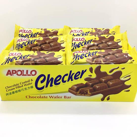 

Apollo Checker chocolate wafer bar import malaysia