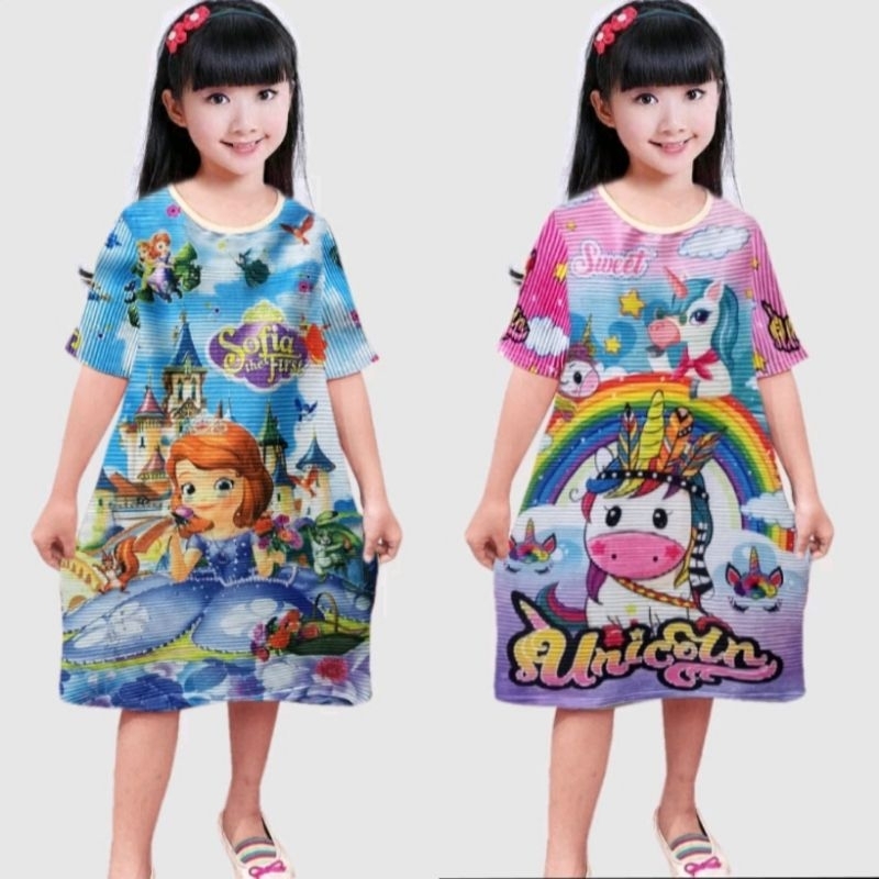 Dress anak perempuan plisket
