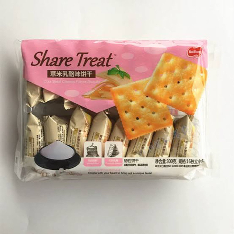 

QH Bairong Share Treat Biscuit 300gr (isi 16Pcs) Bairong Scallion Cheese Bairong Biskuit