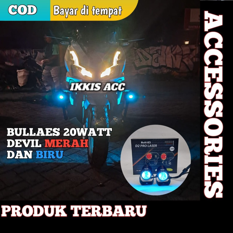 LAMPU TEMBAK BULLAES 20WATT DEVILL EYYE MERAH DAN BIRU LAMPU TEMBAK SOROT BULLAES