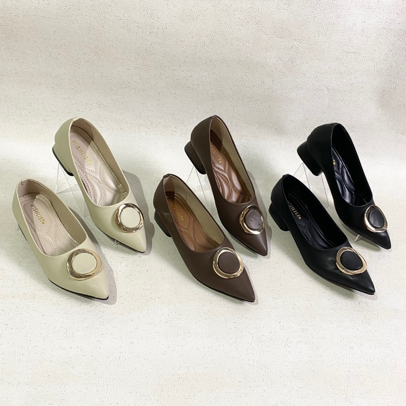 Sepatu Pantofel Heels Wanita 3cm Ilona