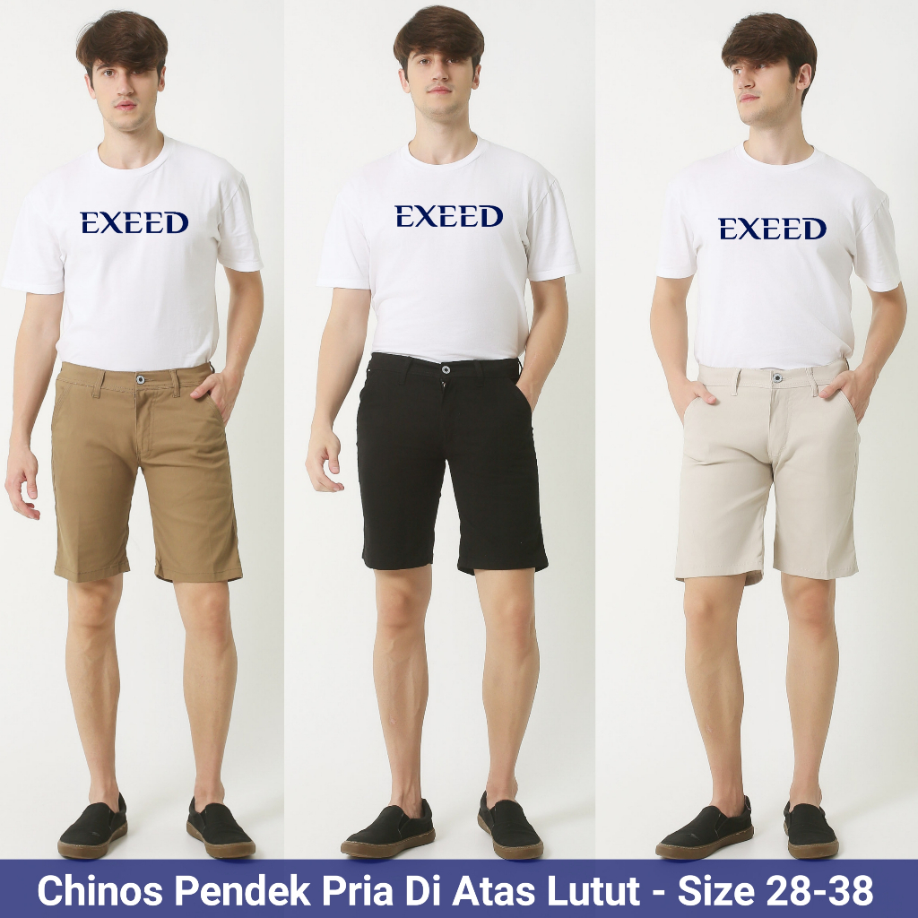 Heyman - Celana Pendek Pria Chino Pants Katun Hitam - Short Chino Pants
