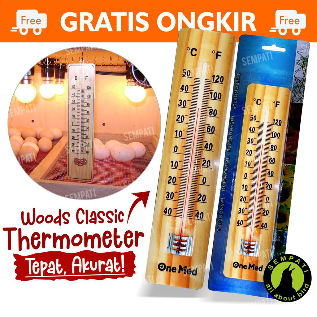 Termometer Kayu Wooden Thermometer Thermo Kayu Alat Pengukur Suhu Ruangan Mesin Tetas Telur Burung Ayam Termo Raksa Dinding Ruang Alat Ukur Suhu Ruangan