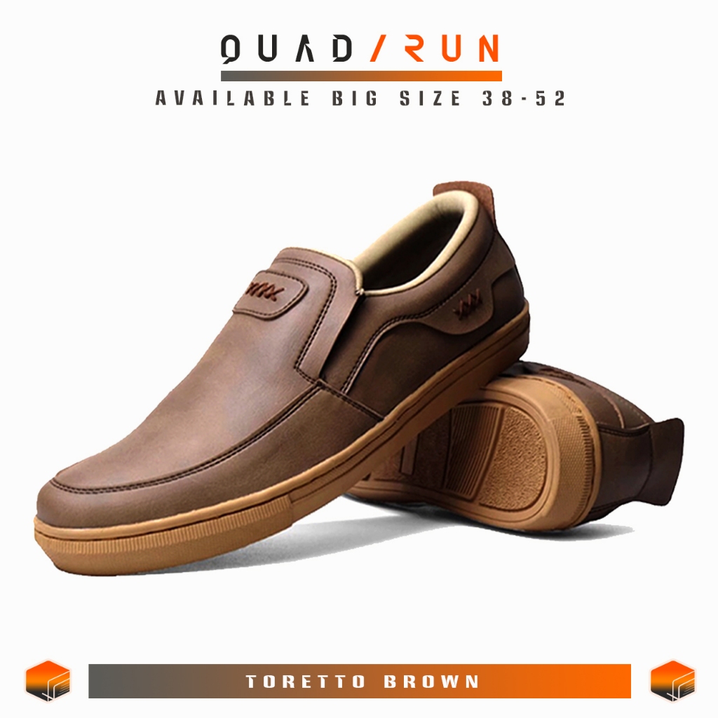 QUADRUN - Sepatu Slip On Pria Casual Jumbo Big Size Simpel Elegan Toretto Series
