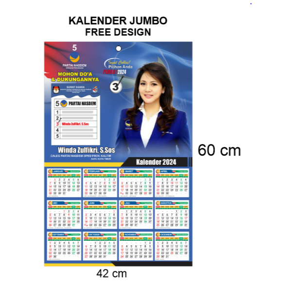 

Kalender Caleg JUMBO uk.42 x 60 Full Color 250gr ND57581