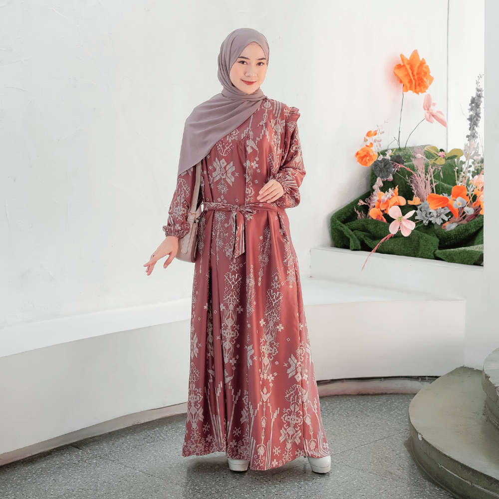 Gamis Dress Muslim Wanita Terbaru Busui Jumbo Size S - 3XL SHIRINZEIN Thalia-Maroon