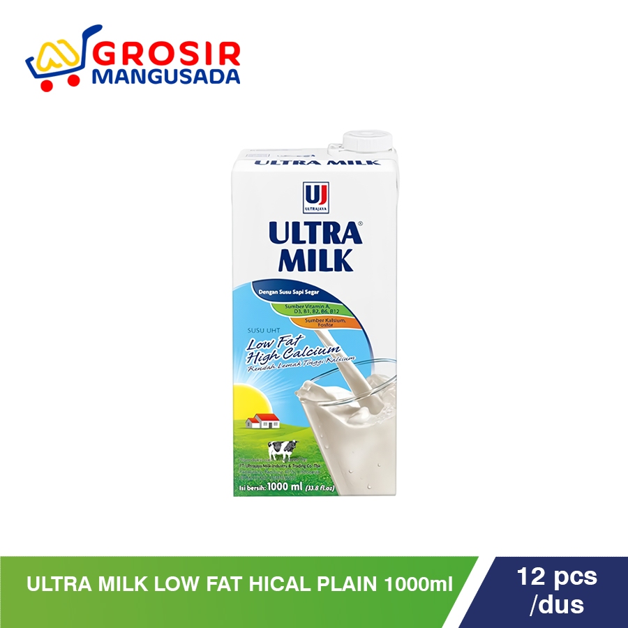 

Ultra Milk Low Fat Hi Cal Plain 1000 ml Grosir 12 pcs